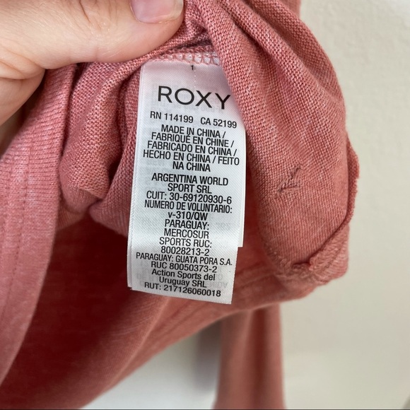 Roxy Your Time Long Sleeve Top Sz M Pink - Picture 10 of 12